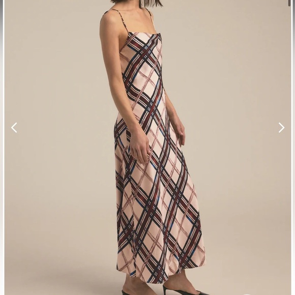 NWT FAVORITE DAUGHTER the Kaia Plaid Spaghetti Strap midi Dress size S - Picture 5 of 8